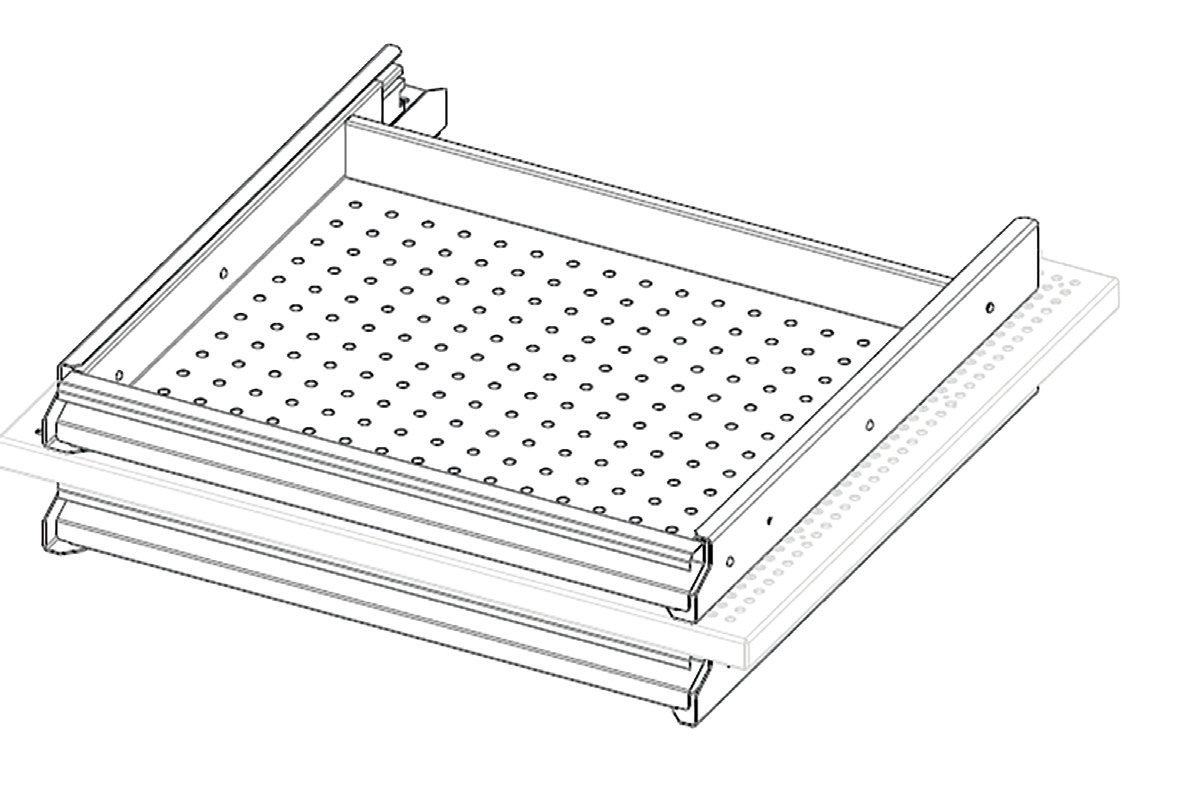 Sliding shelves for dry storage cabinets