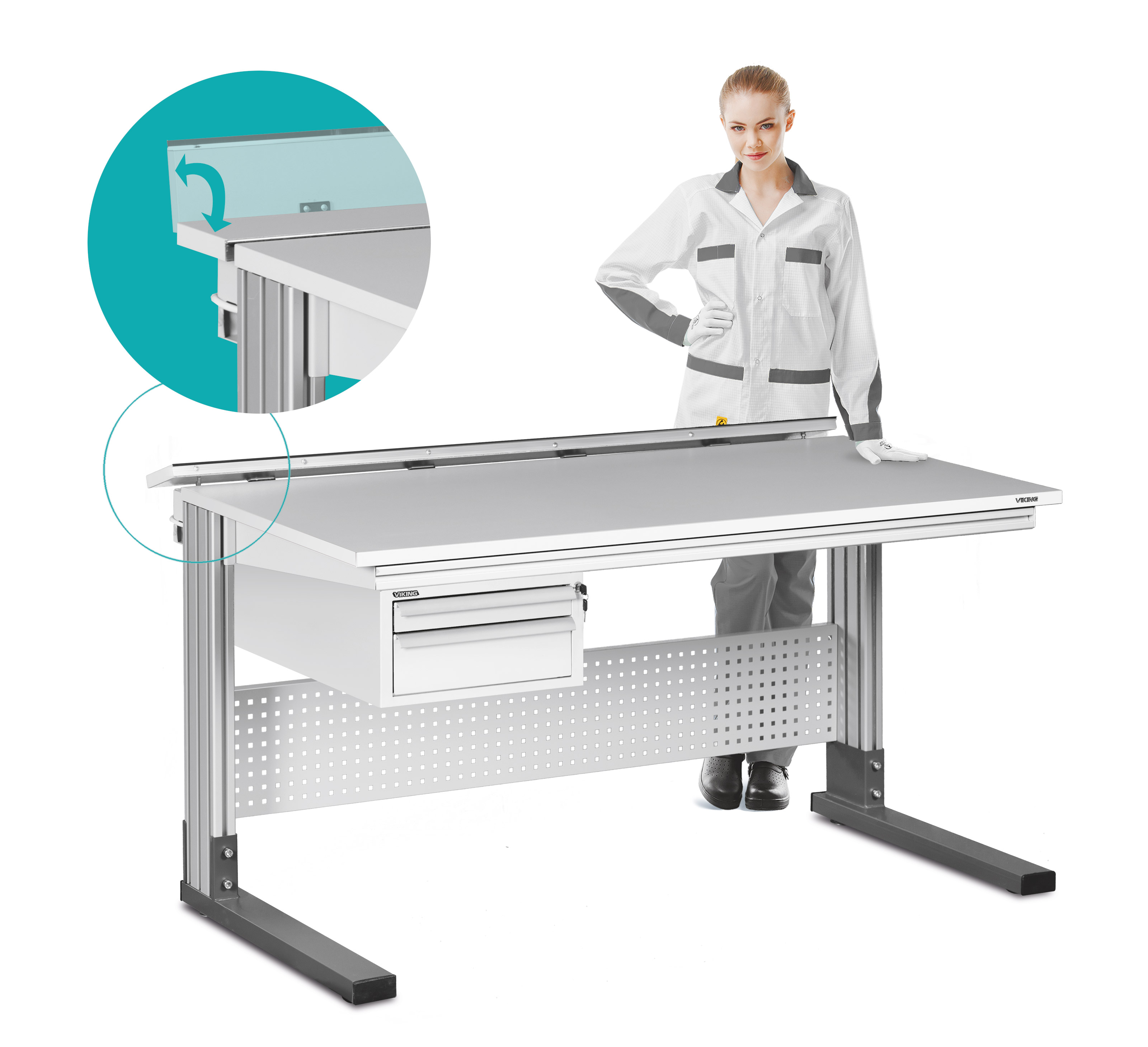 ESD workbench and technical workbench ALPHA-U anti-static workbench and technical workbenches ALPHA-U